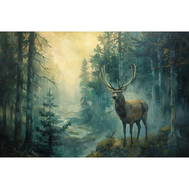 Canvas of Deer in Woods